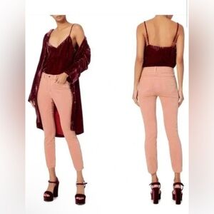 L’AGENCE Margot in Blush Pink Velvet Pants size 25